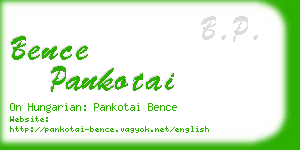 bence pankotai business card